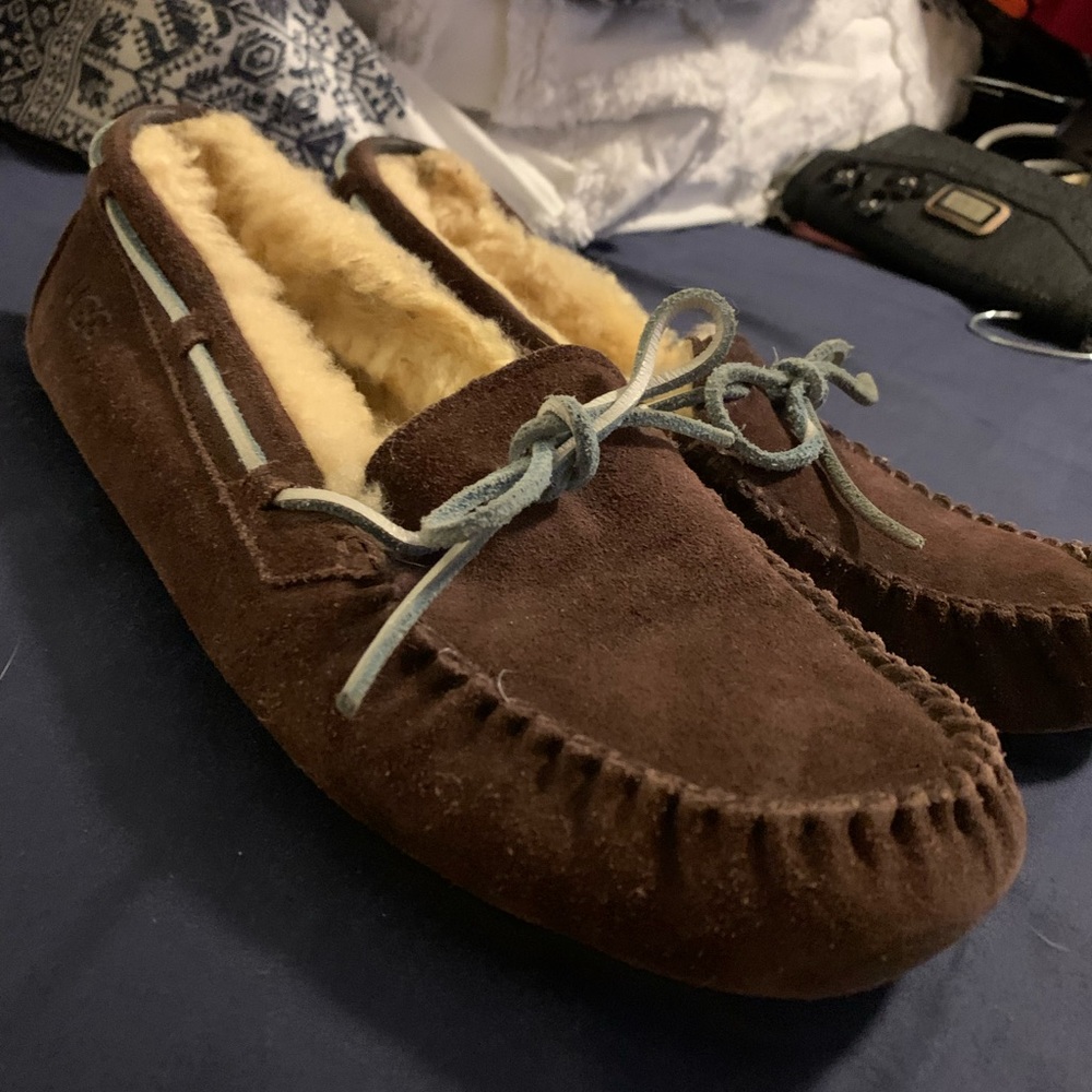 Chocolate Ugg Moccasins, Women Size 10